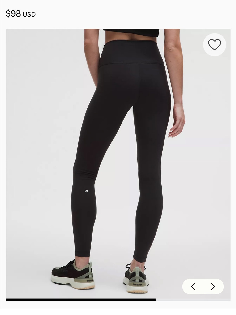 Black Lululemon Wunder Train Leggings - Picture 4 of 4